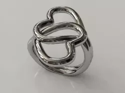 Knotted hearts ring