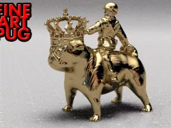 Titled: "Wishful thinking, riding my pug called Marie-Antoinette".