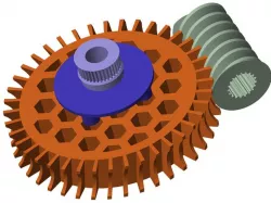 Full body Turntable, worm gear & spur cog, and final 35 tooth GT2 drive cog