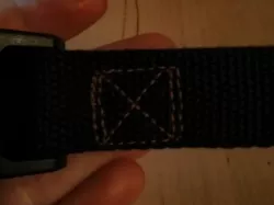 The crucial Box X stitch embroidery design: use it for webbing, dog collar, bag straps etc. 20 mm wide.