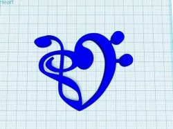 Treble and Bass Clef Heart