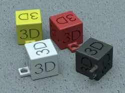 3D Cube Keychain