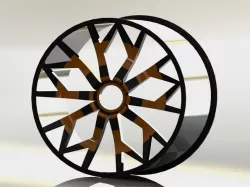 car rim golden fire