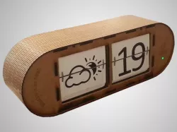Split-Flap Display - Lasercut Weather Station with Arduino Circuits