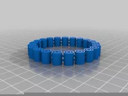 Thicker walled articulated bracelet for .4m nozzle using clear material such as Tglase. (.05mm gap for light bending)