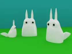 Totoro - White Chibi Totoro