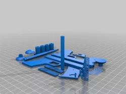 Toy Dart Gun 3D Printer Build plate nested