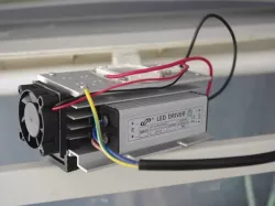 Fan holder on heat sink led