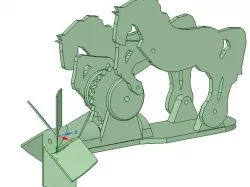 Horses in the wind : radiator cap