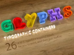 Typographic glyphs container collection