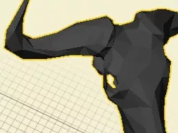 Wildebeest Skull Low Poly