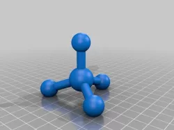 CH4- Methane Molecule model with label