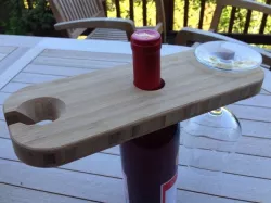 CNC Wine Bottle and Glass Holder