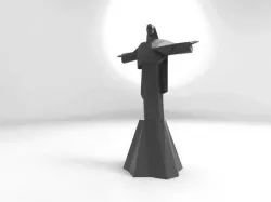Low Poly Statue of Christ the Redeemer in Rio De Janeiro
