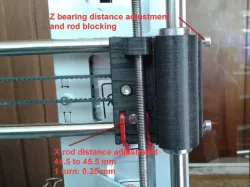 X ends with rod distance adjustment
