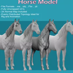 3D Horse Model Low-poly  3D model
