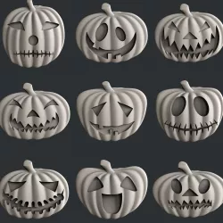 3d STL models for CNC set pampkin halloween 3D model