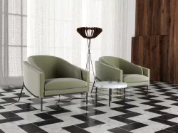 Armchair set 0509 with floorlamp and coffee-table 3D model