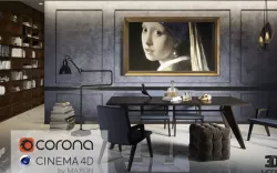 Blue Living 3DMOOD in cinema 4D and Corona ready to render 3D model