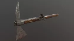Boarding axe and carbine Low-poly  3D model