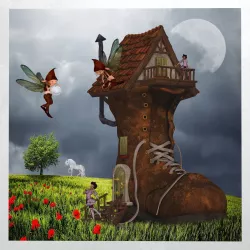 Canvas Art Fantasy Shoe House Low-poly  3D model