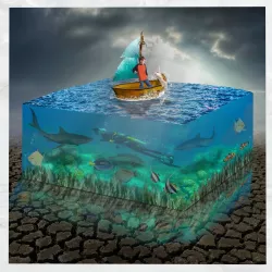 Canvas Art Surreal Aquarium Low-poly  3D model