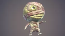 Cartoon Character Chibi Mummy Low-poly  3D model