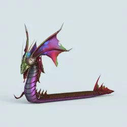 Cartoon Monster Dragon Low-poly  3D model