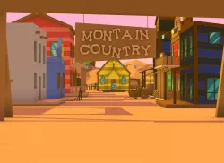 Cartoon Wild West City Low-poly  3D model