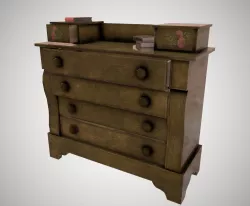 Chest of drawers Low-poly  3D model