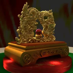 Chinese dragon and Phoenix 3D model