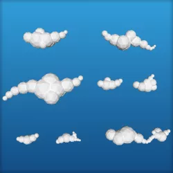 Clouds Low Poly Low-poly  3D model