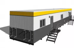 Construction Site Trailer On Running Steel Frame 12 x 60 ft Low-poly  3D model