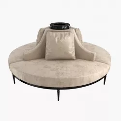 Custom Hand Made Center Round Settee Banquette Sofa 3D model
