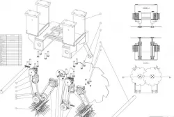cutting system for tomato harvester 