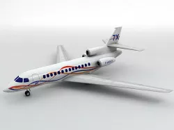  Dassault Falcon 7X Aircraft Low-poly  3D model