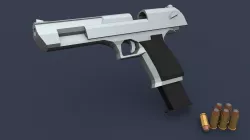 Desert Eagle Lowpoly deagle handgun Low-poly  3D model
