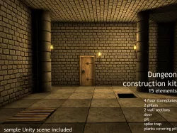 Dungeon Creation Kit - 15 dungeon assets Low-poly  3D model