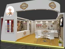 Exhibition stall 3d model 6x6 mtr 1side open Karamat Booth 3D model