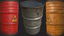 Explosive Barrels PBR Low-poly  3D model