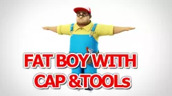 Fat Boy with cap and tools  3D model
