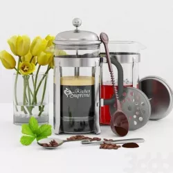French Press Coffee and Tea Maker Kitchen supreme 3D model