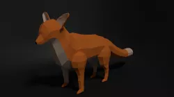 Fully Rigged Cartoon FOX Low-poly  3D model