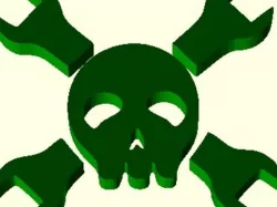 Hack a Day Skull and Wrenches Logo