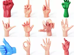 Hands SET Low Poly Low-poly  3D model