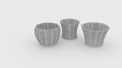 Interior baskets Low-poly  3D model