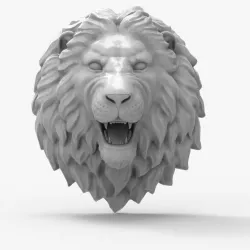 lion head scupture Low-poly  3D model