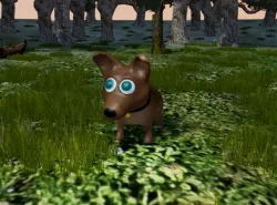 Low Poly Cartoon Dog Low-poly  3D model