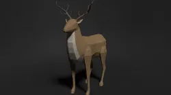 Low Poly Fully Rigged Cartoon DEER Low-poly  3D model