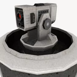 Low poly Sci-fi Cannon Turret Low-poly  3D model